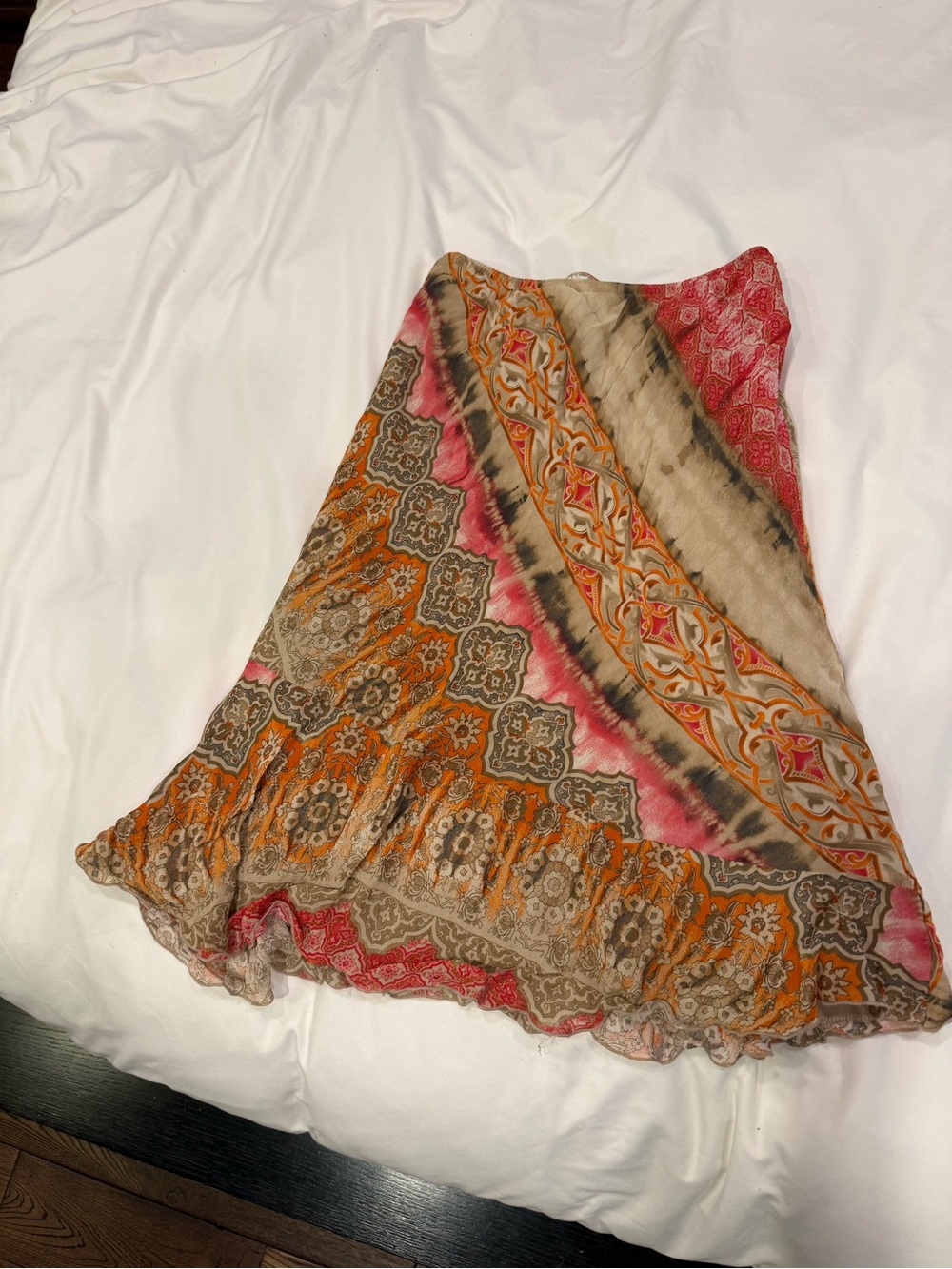 vintage Abria patchwork midi skirt